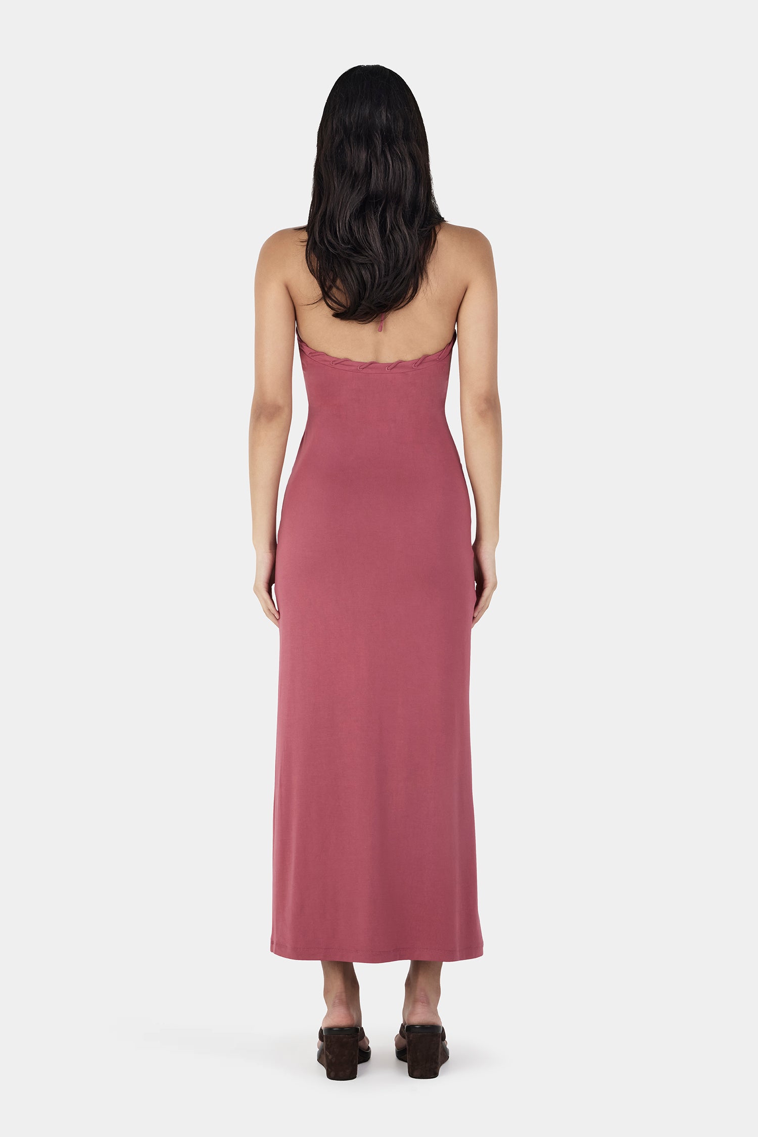 Aaliyah Midi Dress Deep Rose  OWNLEY ONLINE