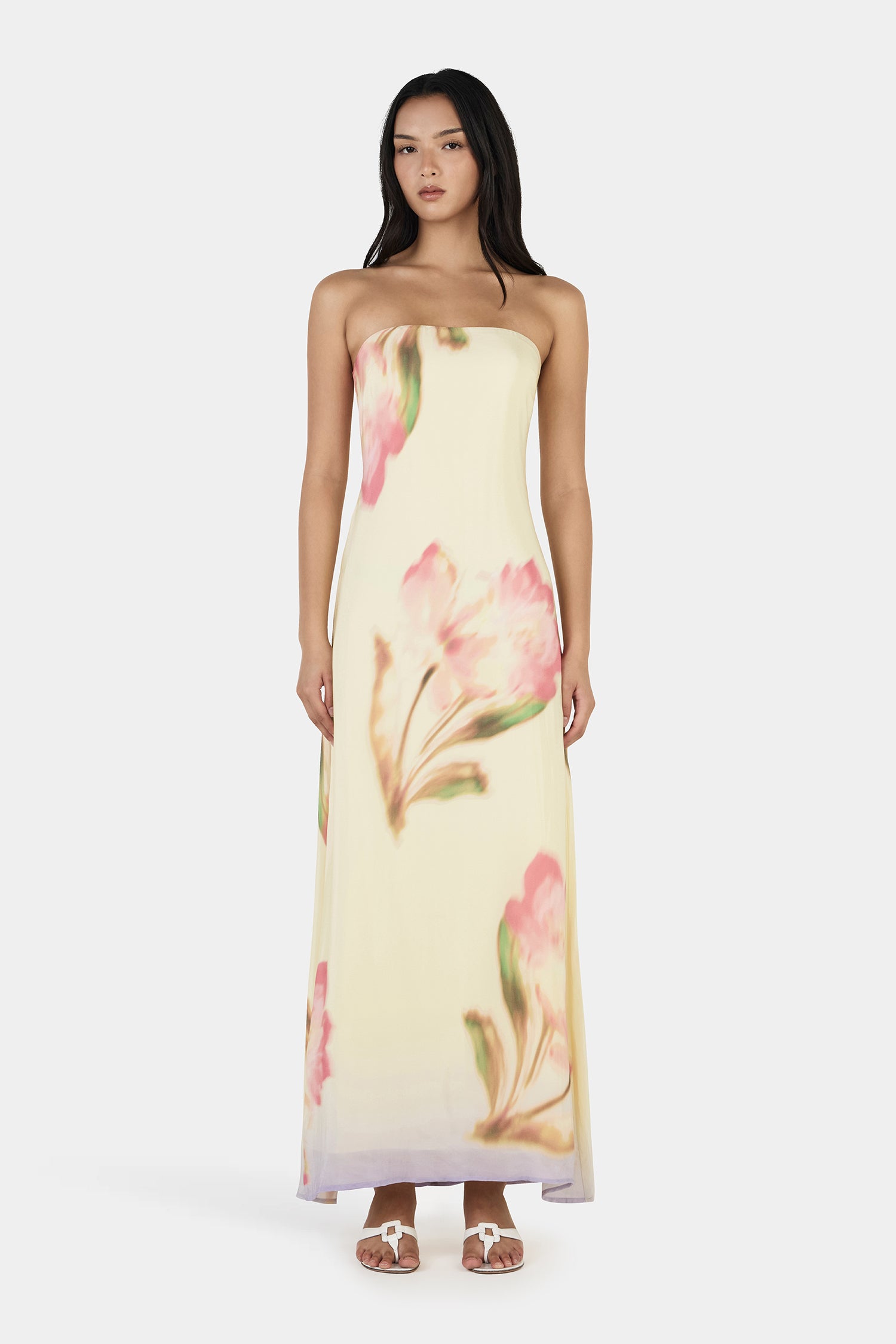 acacia maxi dress Acacia Maxi Dress Petite Macrame Knit Halter Tie Stretch Light Pink