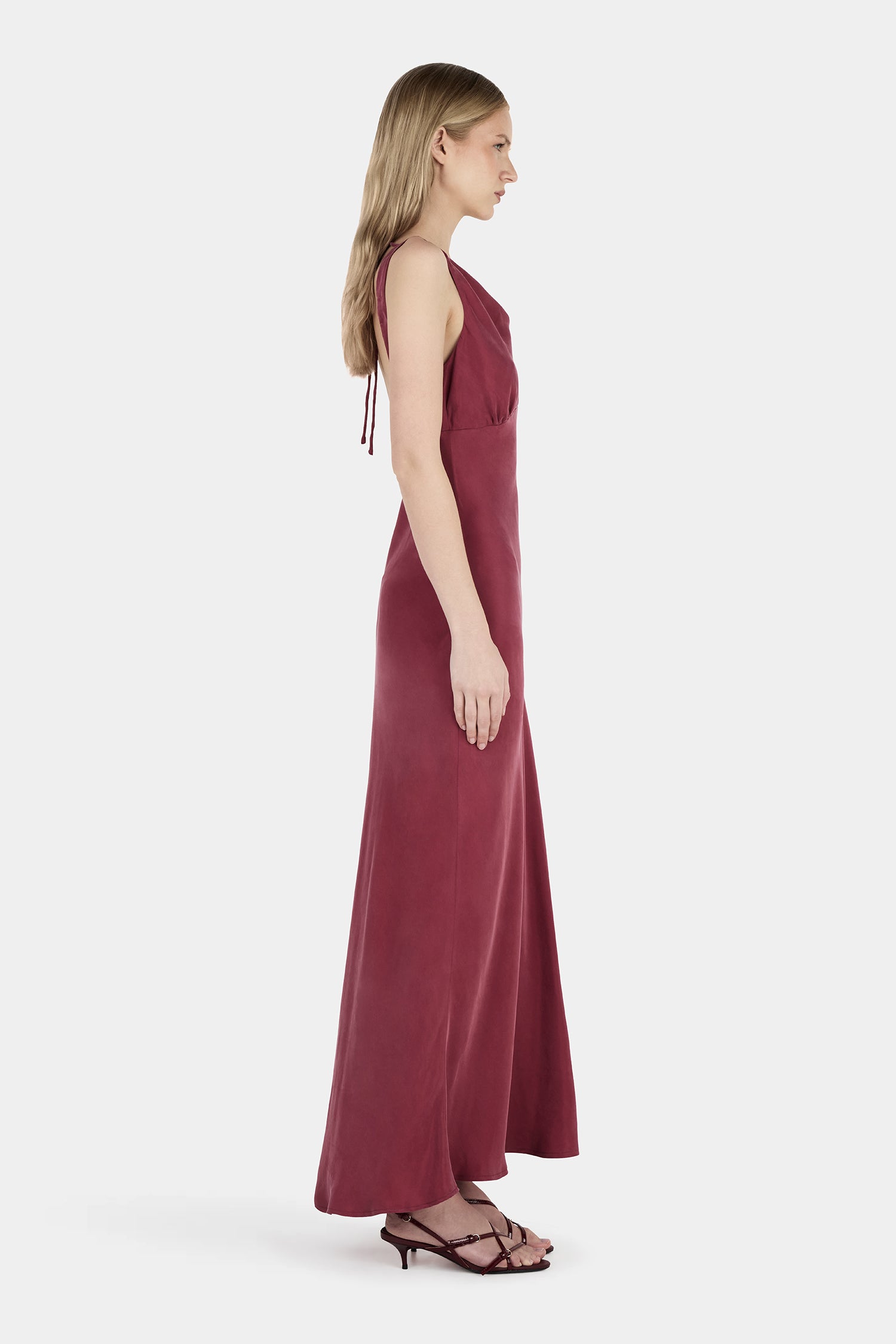 Arden Midi Dress Burgundy – OWNLEY ONLINE