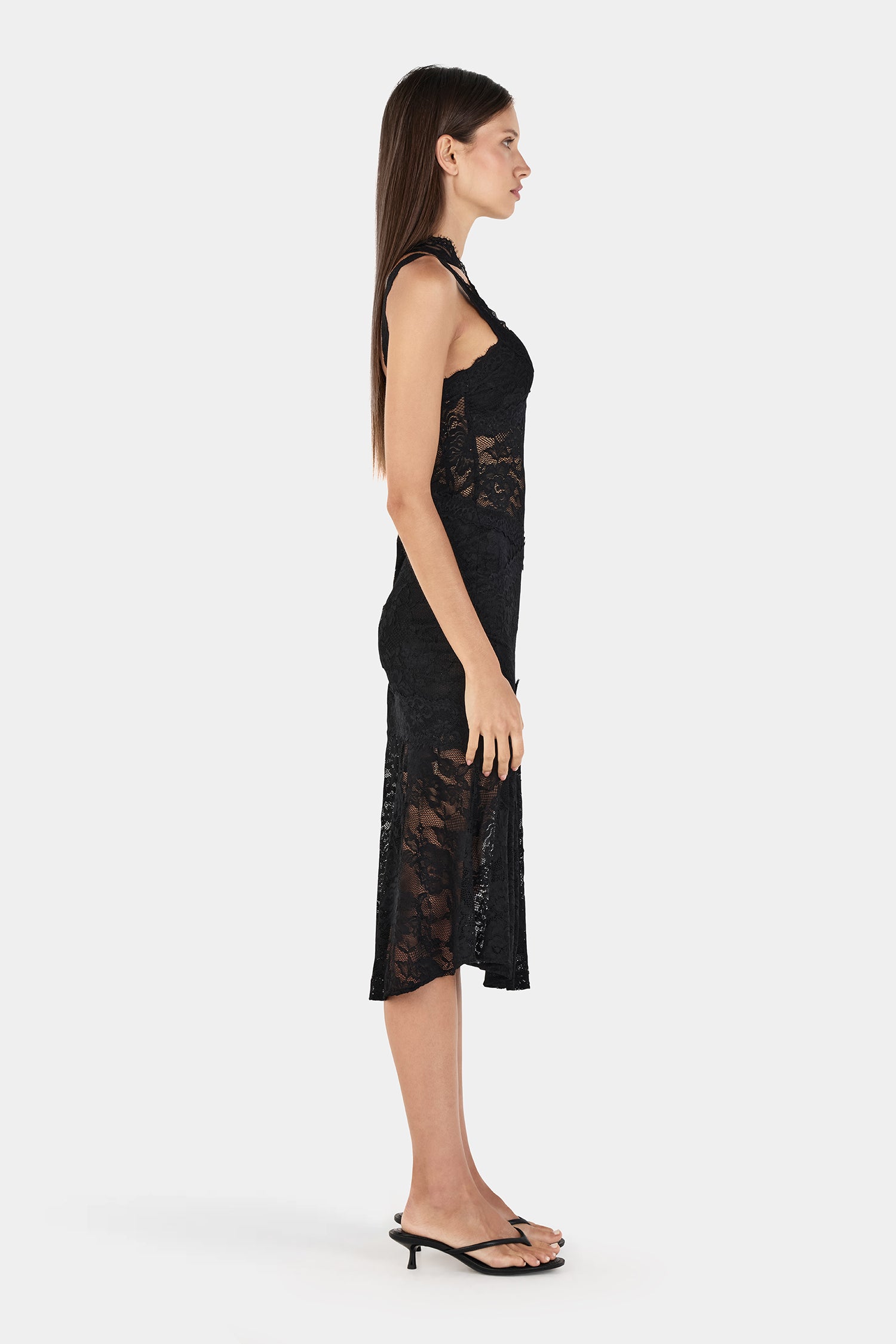 della midi dress Della Dress Black | Women Midi Lace Dress