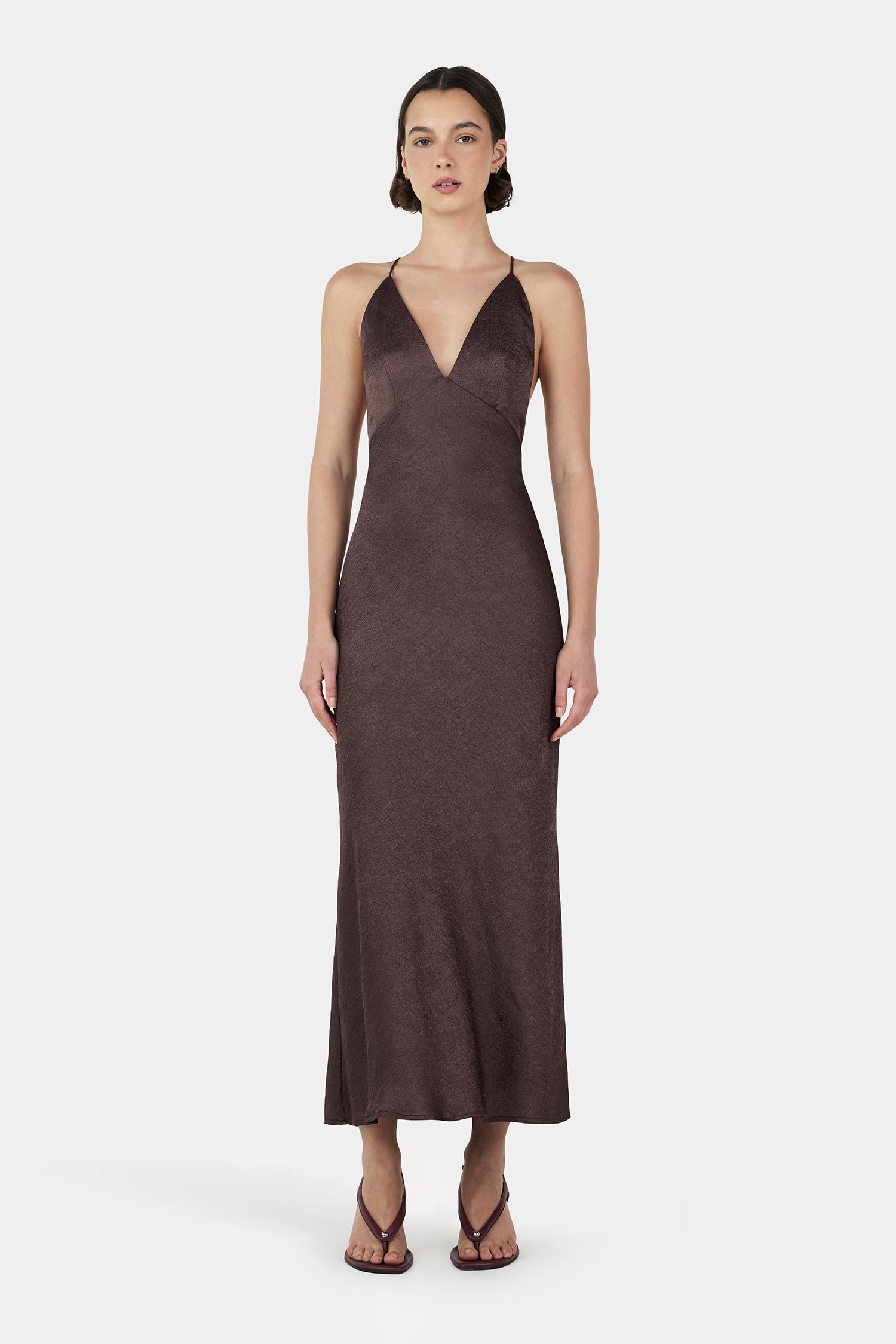 fitted lace wedding dress Erica Maxi Dress Mulberry – OWNLEY ONLINE