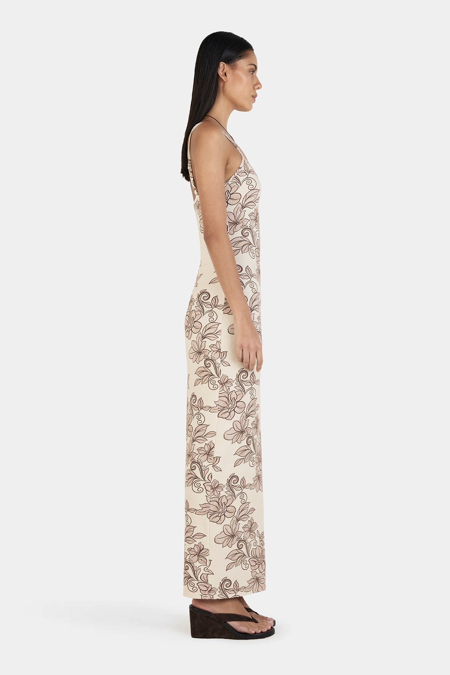 gabrielle maxi dress Gabrielle Maxi Dress Rolling Waves Beige – OWNLEY ONLINE