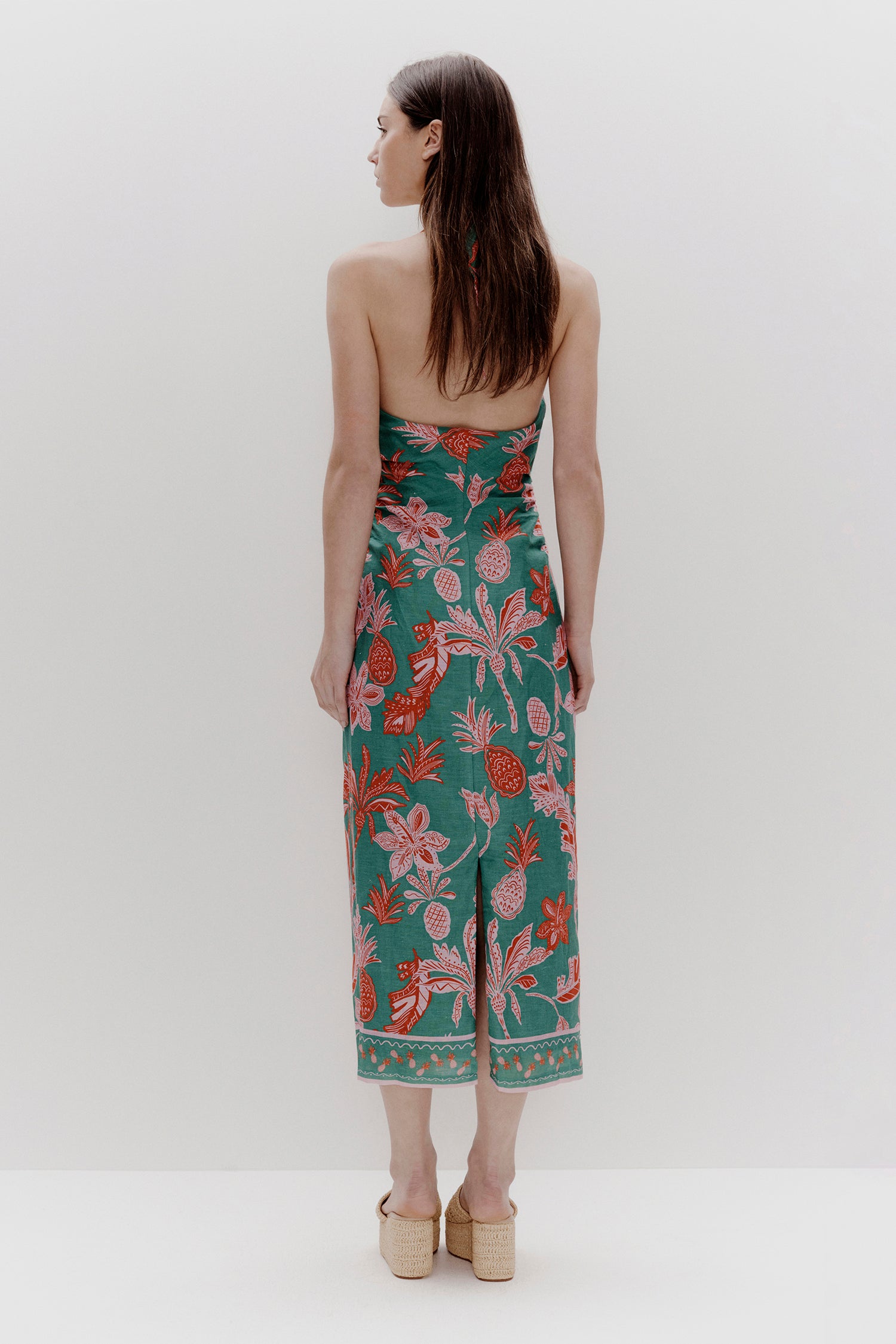 Kara Midi Dress Pineapple Print OWNLEY ONLINE
