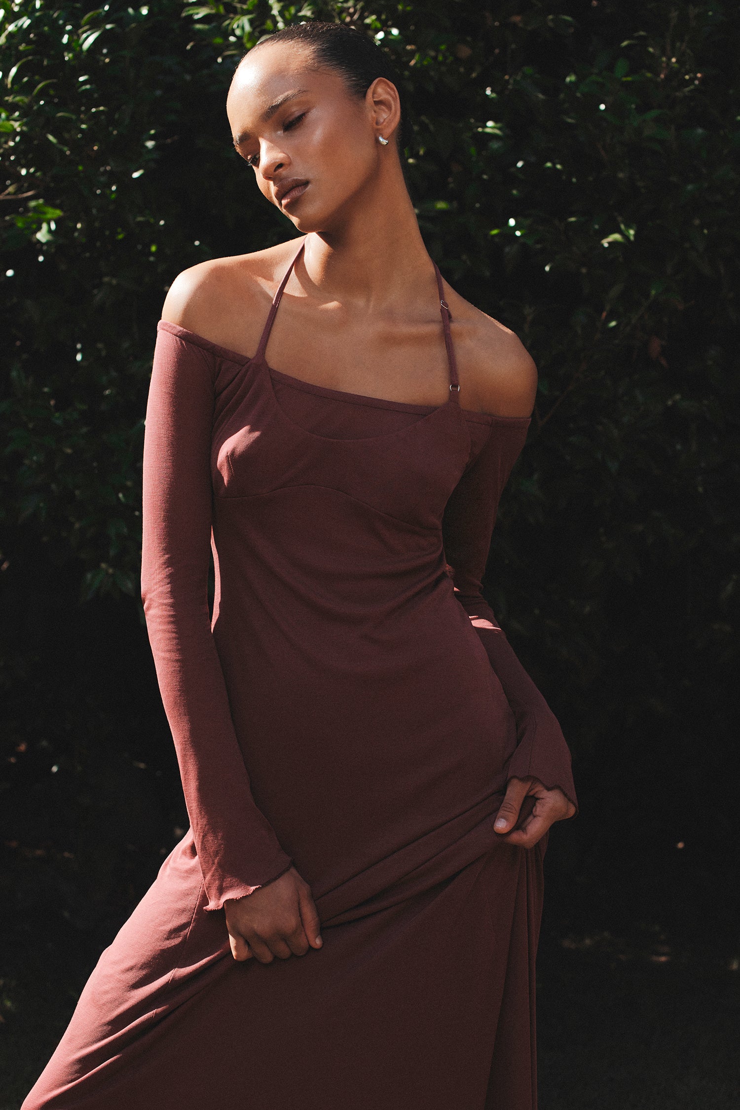 karina maxi dress Karina Maxi Dress Plum – OWNLEY ONLINE