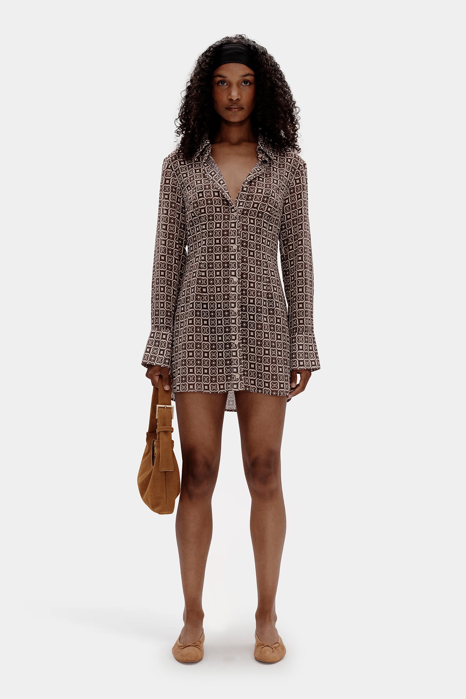 Keaton Shirt Dress Modern Mosaic OWNLEY ONLINE