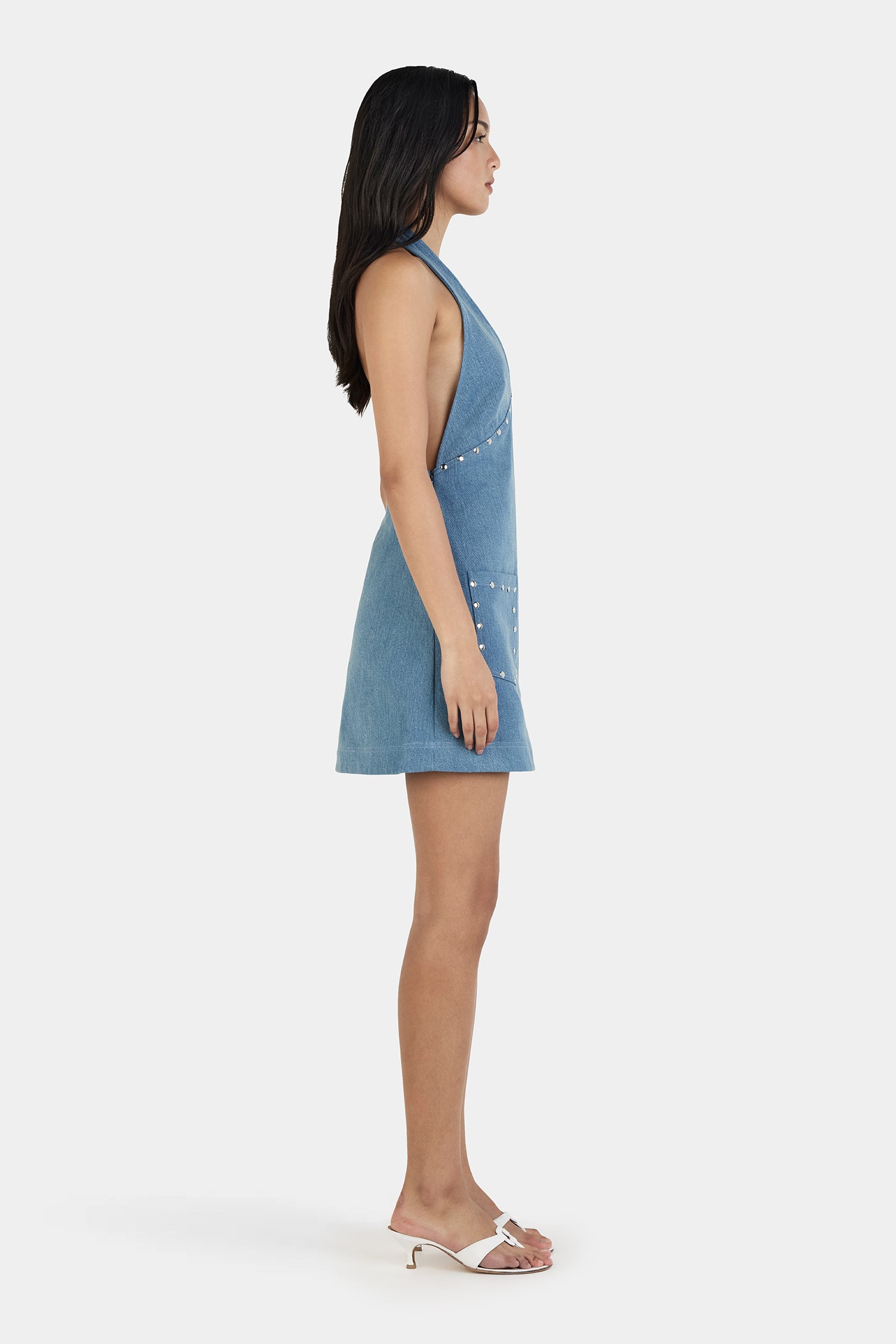 Lilah Studded Mini Dress Denim Blue – OWNLEY ONLINE
