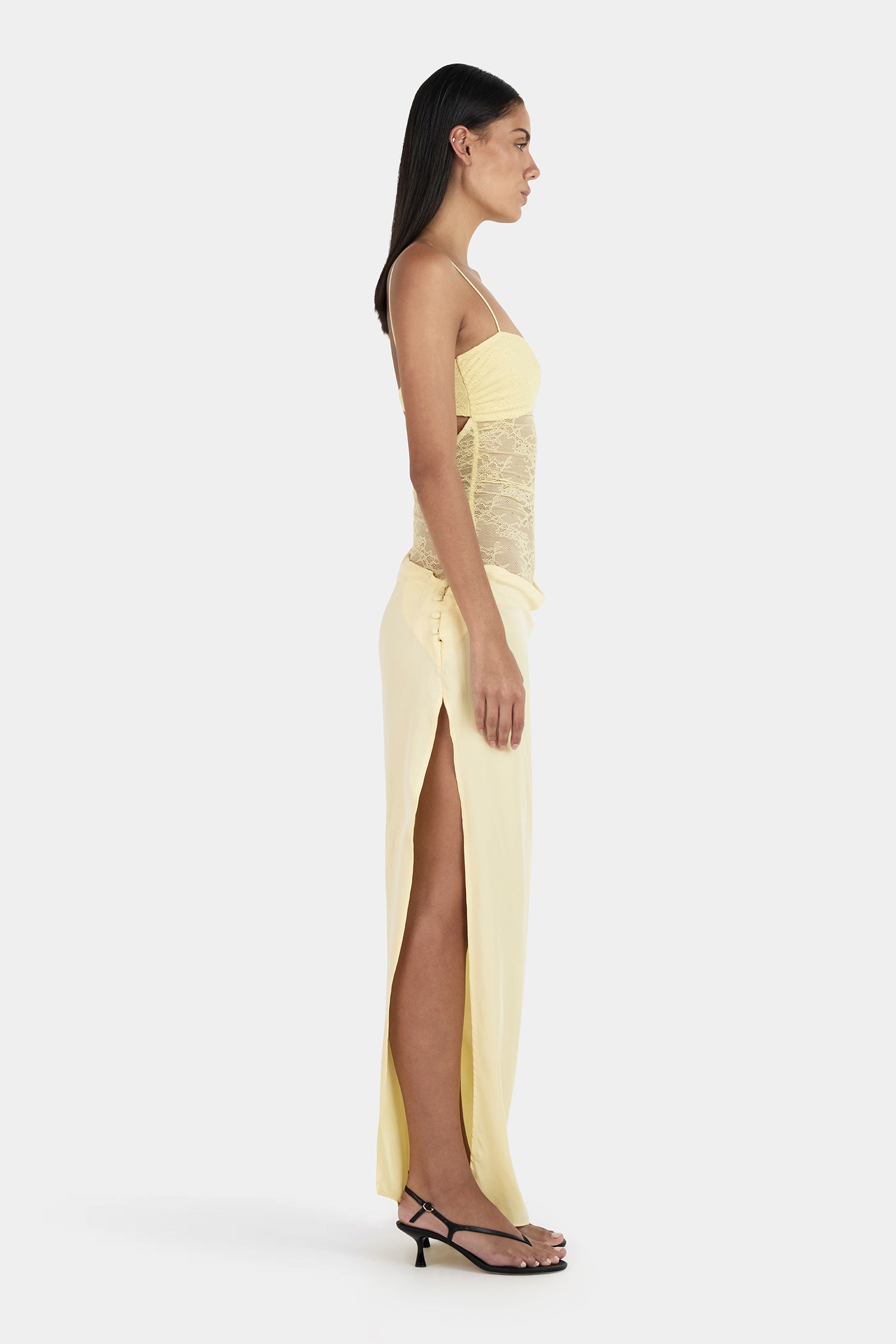 knee length dresses for ladies Lola Midi Dress Butter – OWNLEY ONLINE