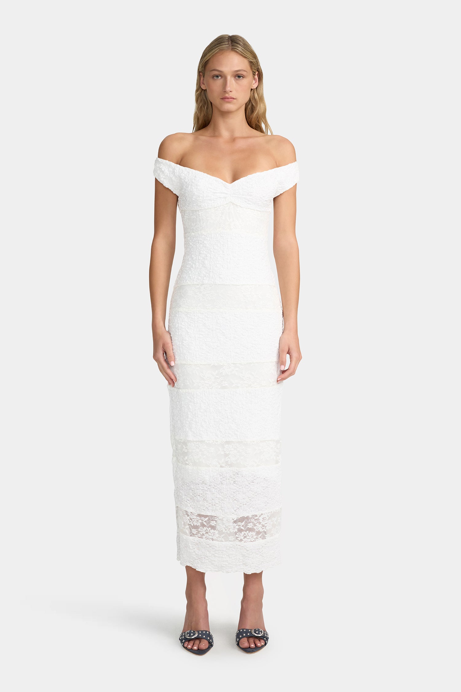 princess polly baby blue dress Aria Cut Out Maxi Dress - White main image 0