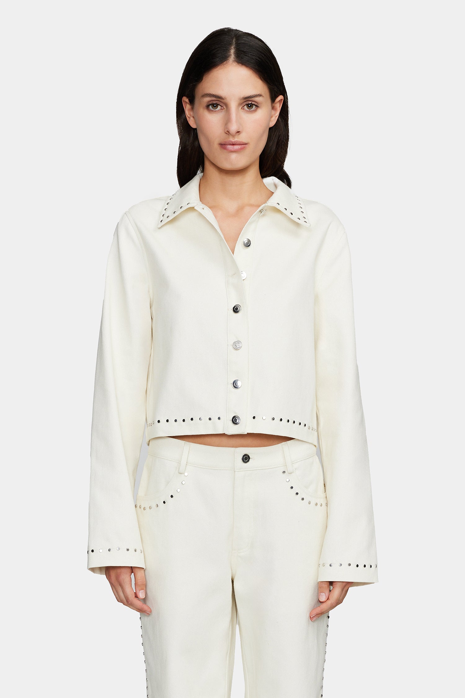 【HI FI FNK】Grid Stud Wide Denim Hendrix Studded Jean Cream – OWNLEY ONLINE