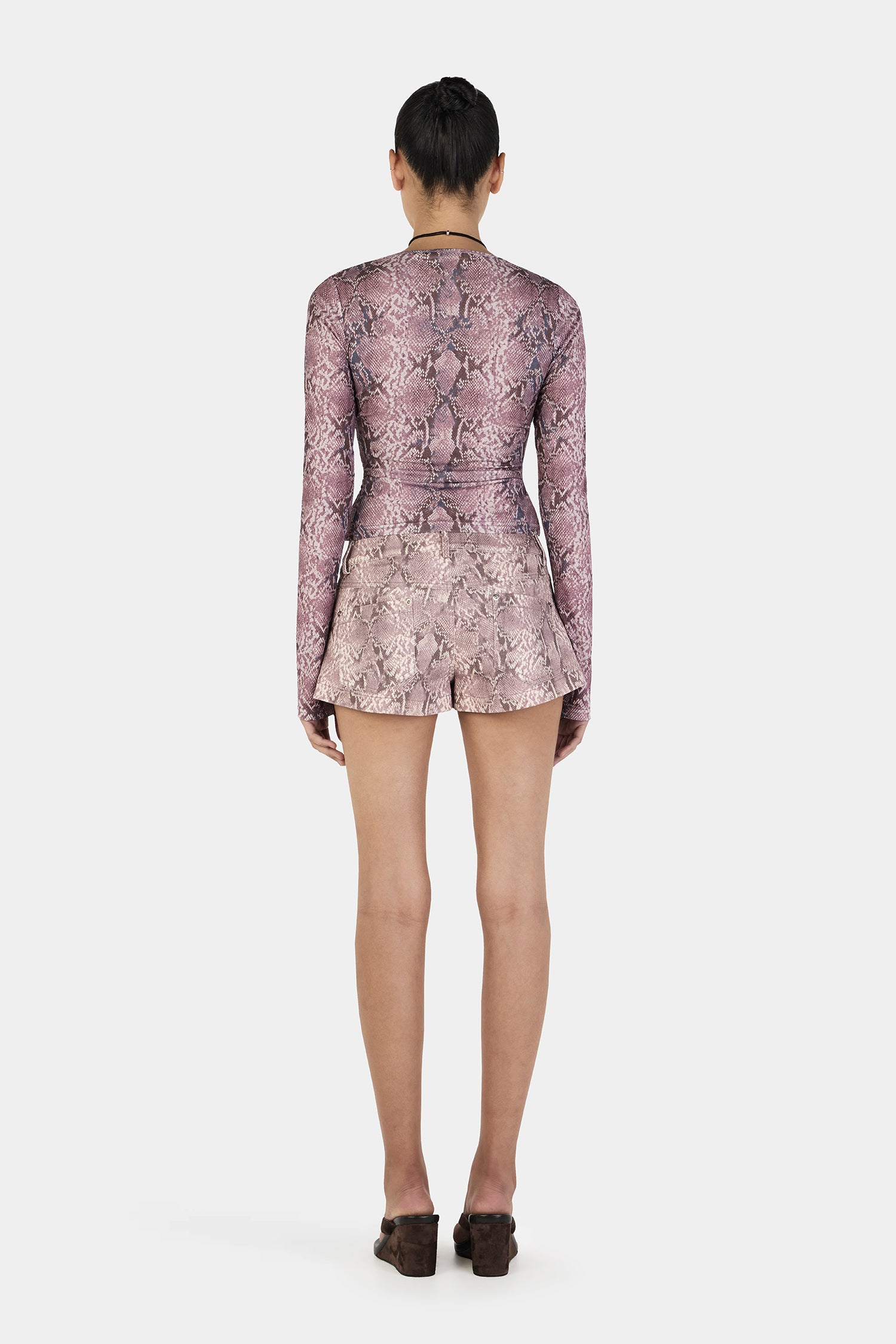 Sade Long Sleeve Top Mauve Snake | Women