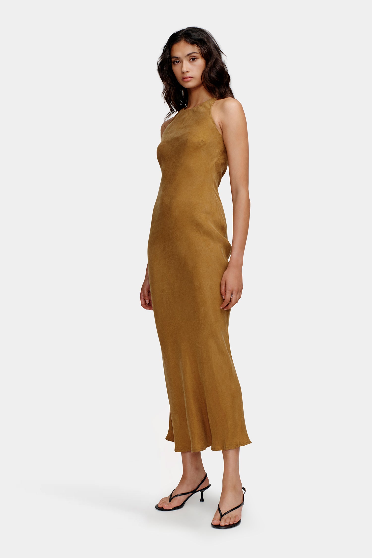 open lace back dress Sienna Slip Dress Caramel – OWNLEY ONLINE