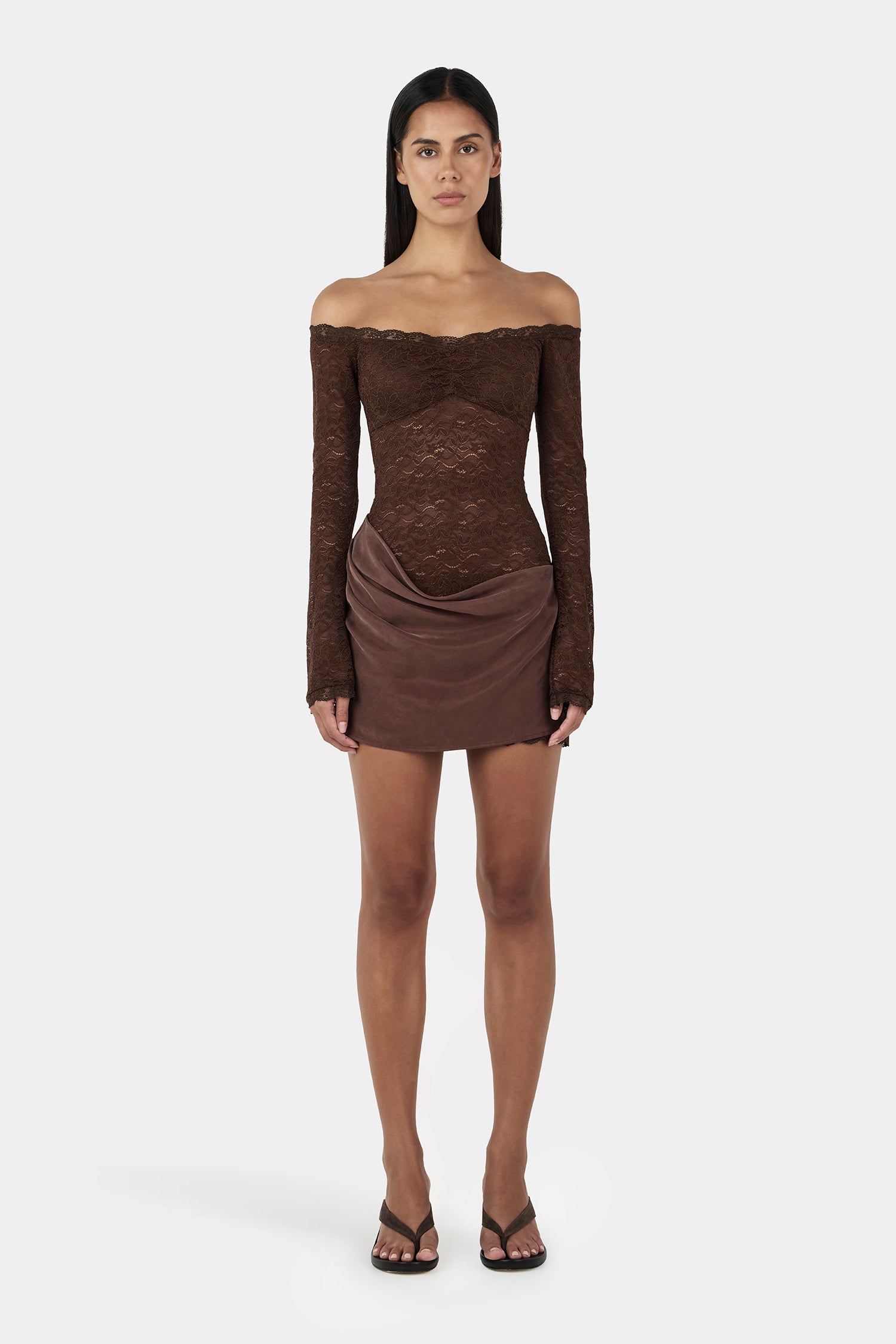Tahnee Mini Dress Chocolate | Women Lace Mini Dress | Ownley OWNLEY ONLINE Tahnee Mini Dress Chocolate | Women Lace Mini Dress | Ownley OWNLEY ONLINE