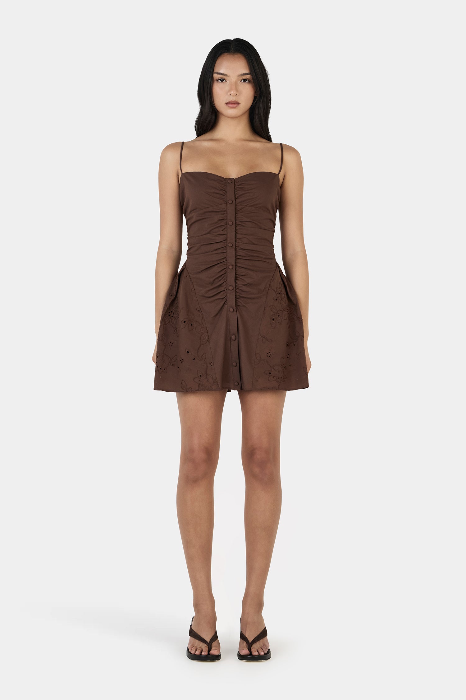 Yash Mini Dress Chocolate Anglaise-L / CHOCOLATE ANGLAISE