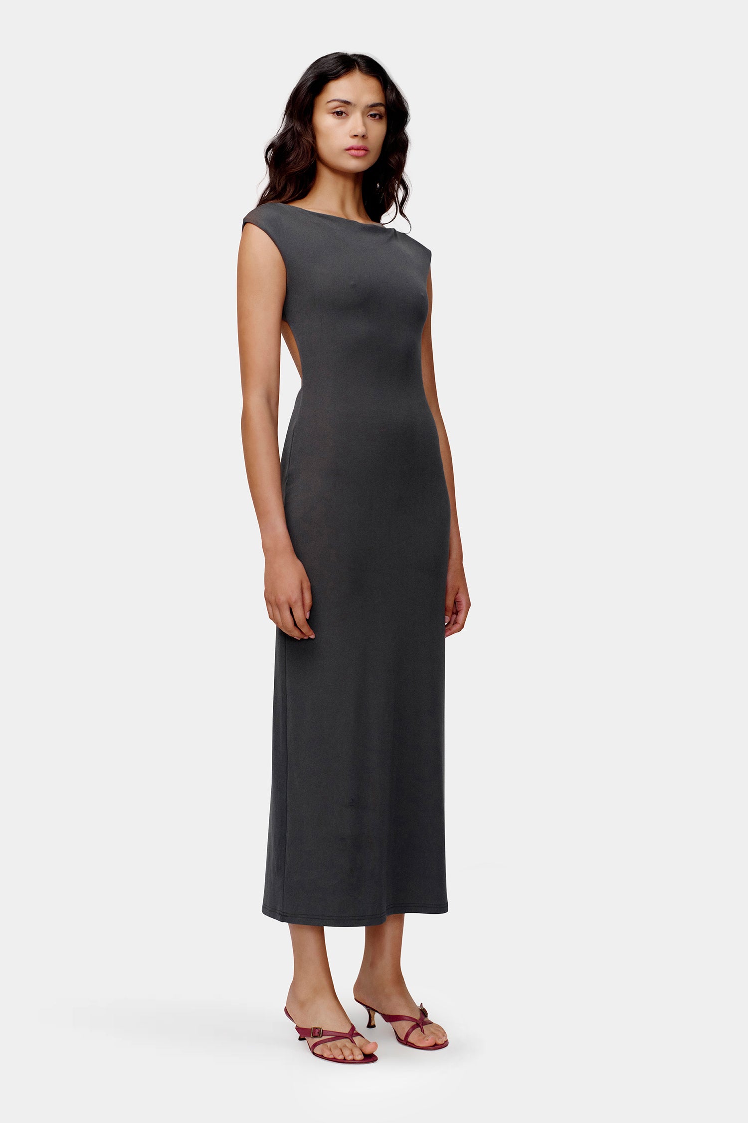 zulu midi dress Zulu Midi Dress Charcoal – OWNLEY ONLINE