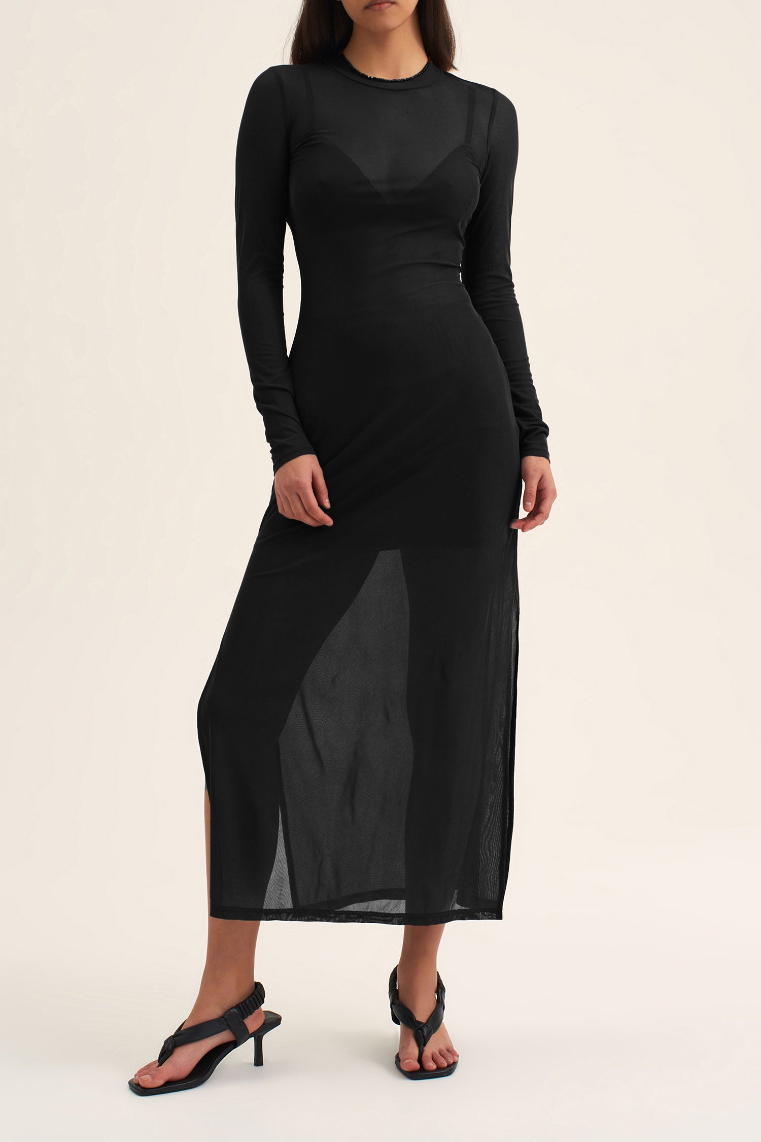 Arthur Straight Midi Dress Black S BLACK